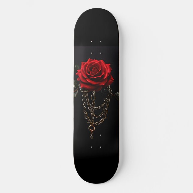 Skateboard Rose rouge dans Chains Goth (Recto)