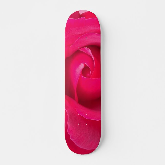 Skateboard Rose rouge romantique (Devant)