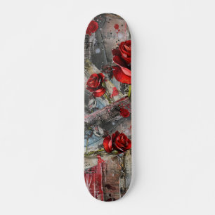 Skateboard Rose rouge Vintage cool
