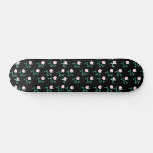 Skateboard Rose sauvage - Motif floral sur Arrière - plan noi