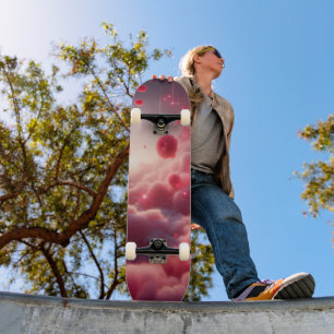 Skateboard Roses d'amour Fantastiques Romantiques de Rêve