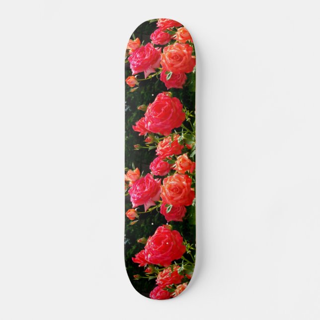 Skateboard Roses de corail romantique (Recto)
