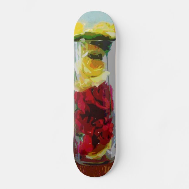 Skateboard Roses rouges (Recto)