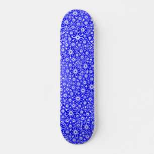 Skateboard Roue étoile Abstraite - Bleu sur blanc