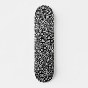 Skateboard Roue étoile Abstraite - Noir sur Blanc