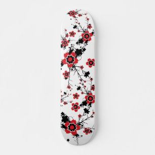 Skateboard Rouge cerise en fleurs Sakura Design