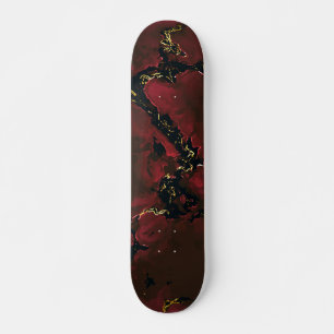 Skateboard Rouge chili fumé poivre marbre or noir