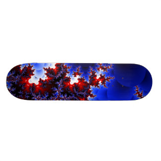 Skateboard Rouge contre les planches à roulettes bleues