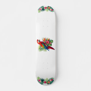 Skateboard Rouge macaw tropical floral