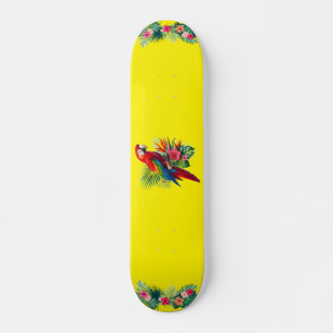 Skateboard Rouge macaw tropical floral