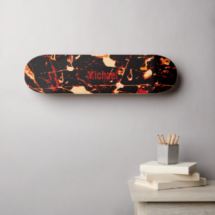 Skateboard Rouge noir blanc jaune Personnalisable