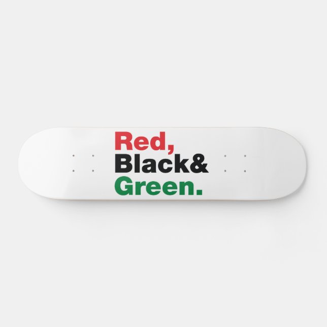 Skateboard Rouge, Noir et Vert. (Horz)