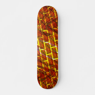Skateboard Rouge taché, rayé, doré ou effet brique?