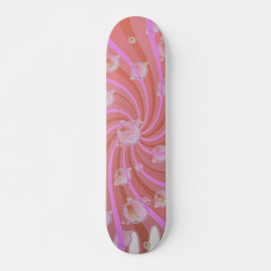 Skateboard Rouges et bulles Patinage Rose