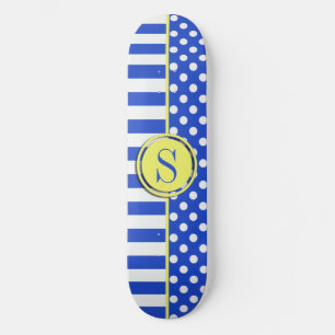 Skateboard Royal Blue Pois et stries-Monogram STaylor