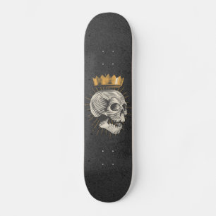 Skateboard Royal Skull King Crown Grunge Gothic Goth Black