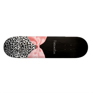 Skateboard Ruban noir et blanc à la mode de rose d'empreinte
