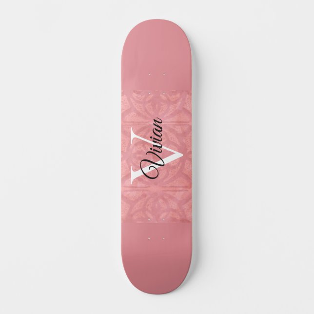 Skateboard Ruddy Pink Batik Nom Monogrammé (Recto)
