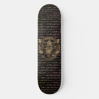 Skateboard Runes Viking Guerrier Barbu Haches Bouclier