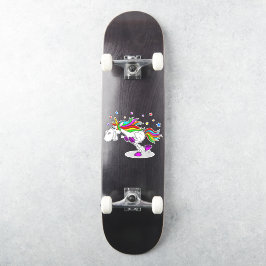Skateboard RUNNING Regenbogen Einhornaufkleber Aufkleber