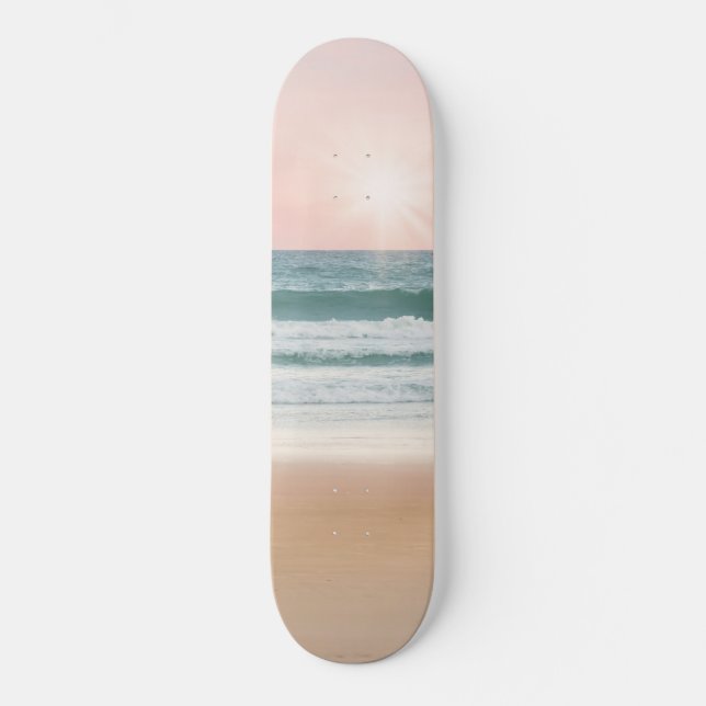 Skateboard Sable, ciel et mer. (Recto)