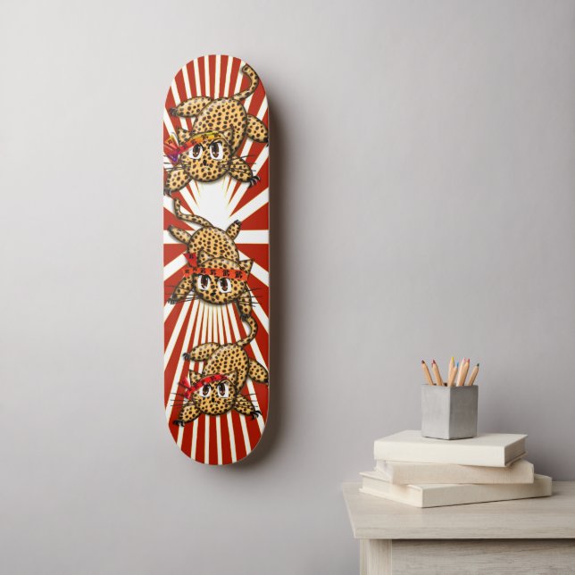 Skateboard Safari Ultra mignonne Leopard Invitations d'annive (Art mural)