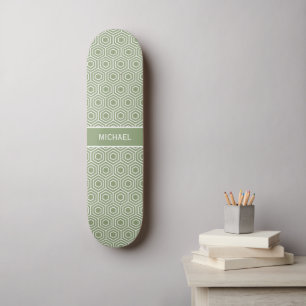 Skateboard Sage Green Hexagon Honeycomb Nom du Motif