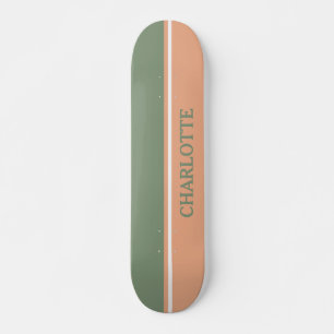Skateboard Sage vert et rose pâle