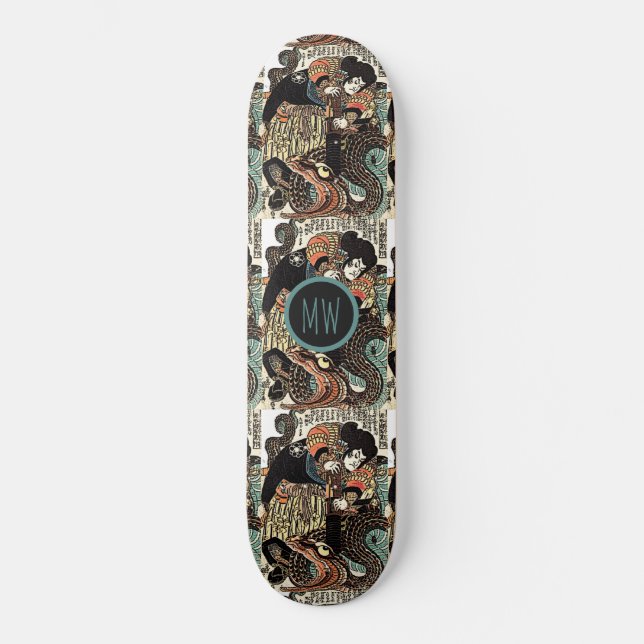 Skateboard Samurai Et Platinage De Serpent Personnalisés (Recto)