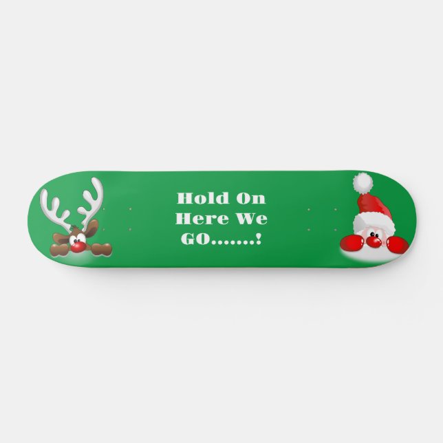 Skateboard Santa and Rentier (Horizontal)