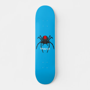 Skateboard Scary black widow spider cartoon illustration