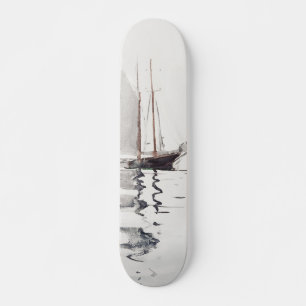 Skateboard Schooner à deux mâts avec Dory par Winslow Homer