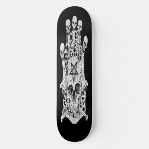 Skateboard Schwarz-Weiß-Tinte Zeichnend Schädel-Sk