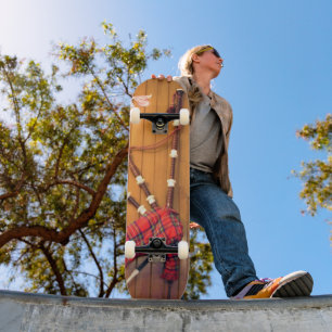 Skateboard Scotland Bagpipe Tartan Plaid Instrument de musiqu