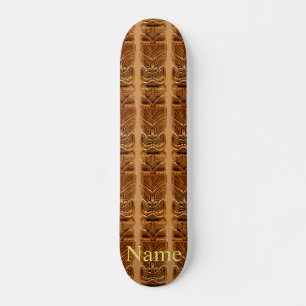 Skateboard Sculpture Gold Tiki Thunder_Cove