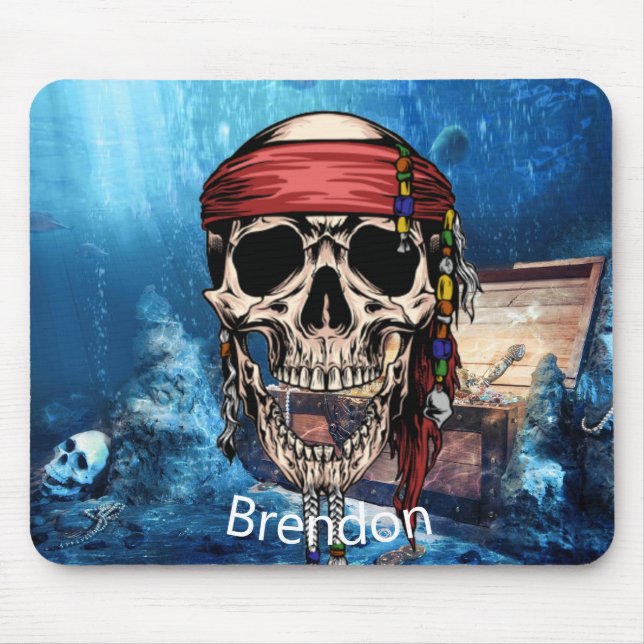 Skateboard Sea Pirate Mouse Pad Mousepad (Vorne)