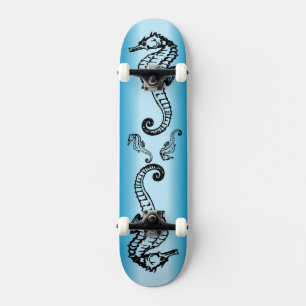 Skateboard Seahorse Blue