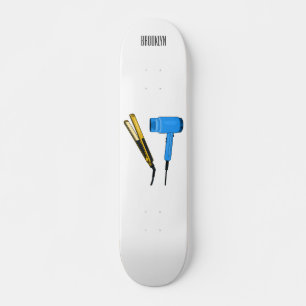 Skateboard Sèche-cheveux & lisseuse-cheveux illustration