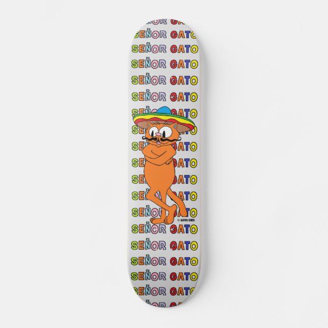 Skateboard Señor Gato avec Fiesta Casquette dessin animé Must (Recto)