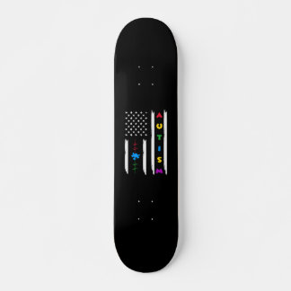 Skateboard Sensibilisation sur l'autisme du drapeau américain
