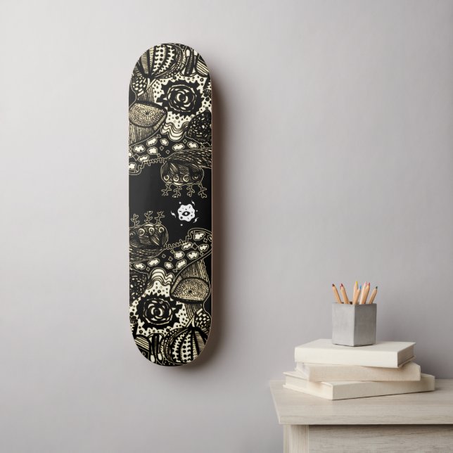 Skateboard Sepia Black (Art mural)