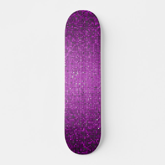 Skateboard Séquin de Parties scintillant violet Disco Old Sch (Devant)