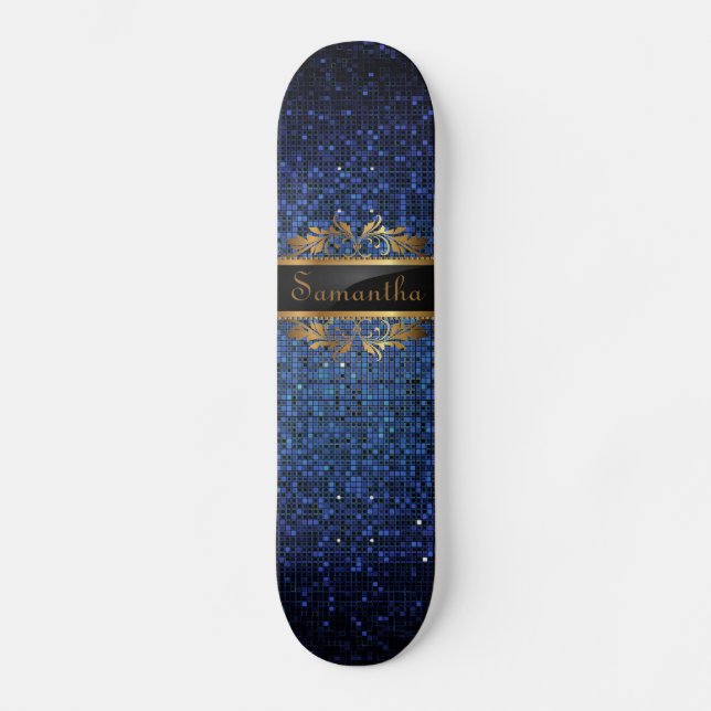 Skateboard Séquin Parties scintillant Bleu Disco Glitz Comp S (Recto)