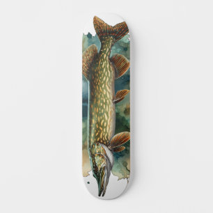 Skateboard Série Aquarelle : Brochet