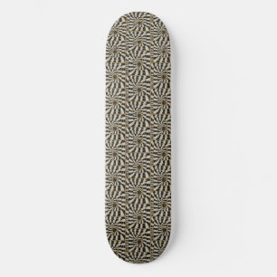 Skateboard Serpent Abstrait rayé amusant dans les tons neutre