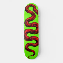 Serpent Rouge Planche à Roulettes Néon Vert — Coul