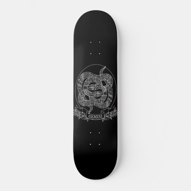 Skateboard Serpent serpent Gemini Élément Personnalisé (Recto)