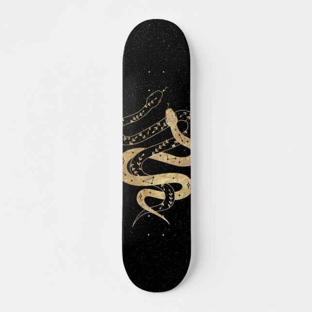 Skateboard Serpents mystiques Imaginaires et noirs (Devant)