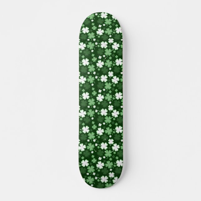 Skateboard Shamrock vert, Saint Patrick's Day (Devant)