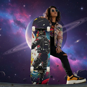 Skateboard Shattered Reality - Astronaute Cosmic Cruiser